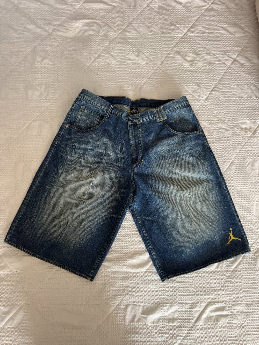 Jordan Brand Denim Jean Shorts Y2K Embroidered Jumpman Jorts